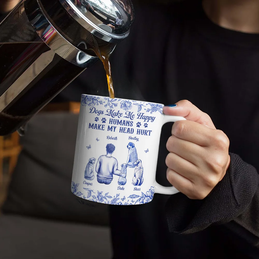 A Bond That Can't Be Broken Dog Toile - Personalized White Edge-to-Edge Mug - Image 4
