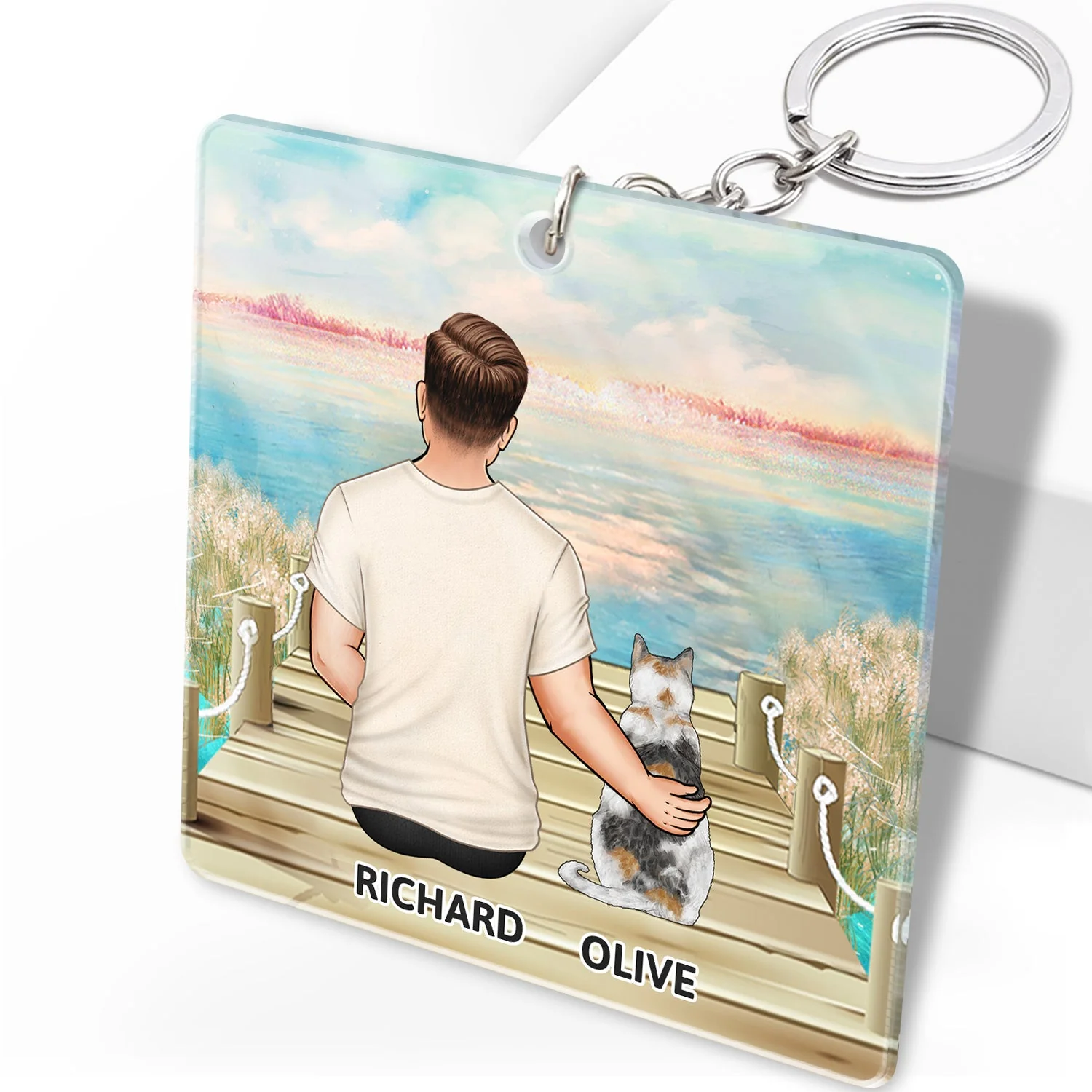 A Bond That Can't Be Broken - Gift For Cat Lovers, Cat Mom, Cat Dad - Personalized Acrylic Keychain - Image 2