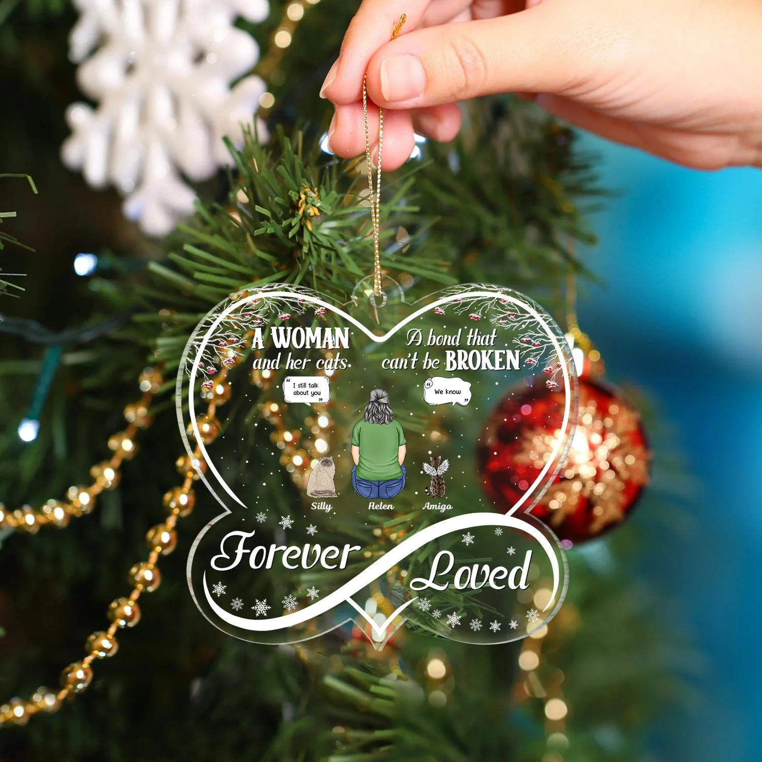 A Bond That Can't Be Broken - Gift For Dog Cat Lovers - Personalized Custom Shaped Acrylic Ornament - Image 4
