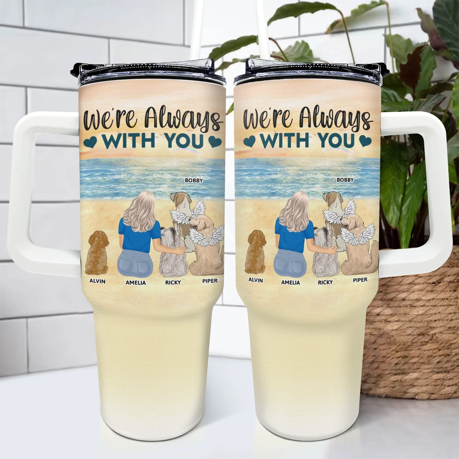 A Bond That Can't Be Broken - Gift For Dog Lovers, Dog Mom, Dog Dad - Personalized 40oz Tumbler With Straw - Image 4