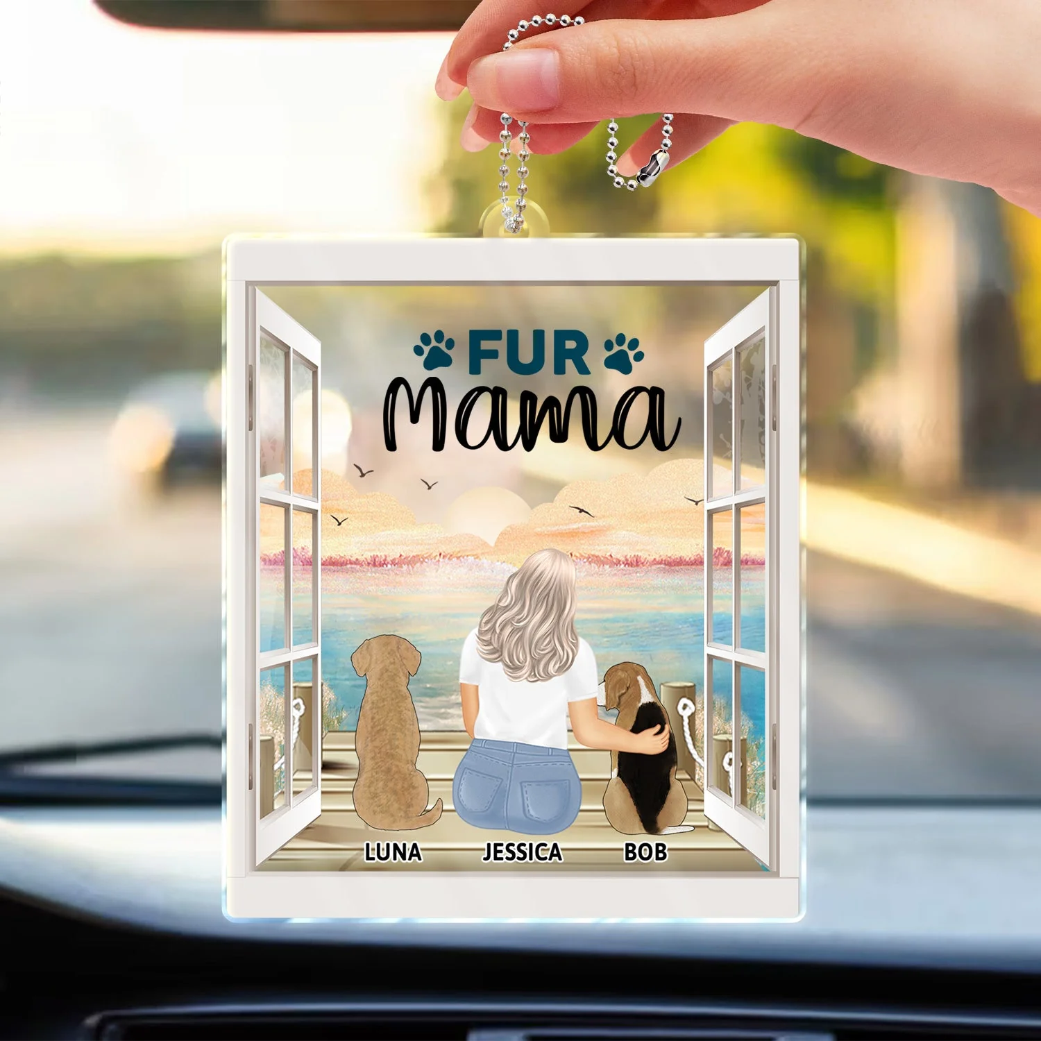 A Bond That Can't Be Broken - Gift For Dog Lovers, Dog Mom, Dog Dad - Personalized Acrylic Car Hanger - Image 3