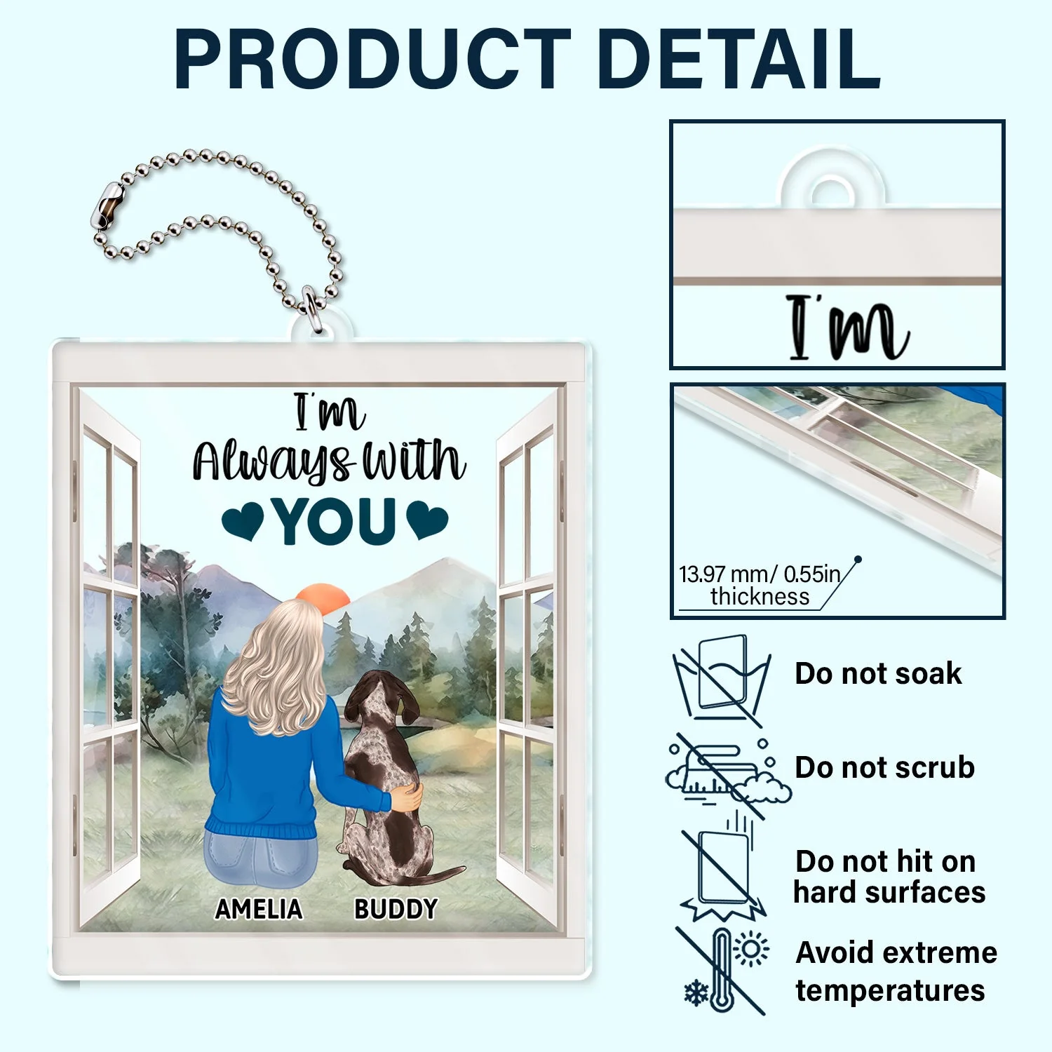 A Bond That Can't Be Broken - Gift For Dog Lovers, Dog Mom, Dog Dad - Personalized Acrylic Car Hanger - Image 5