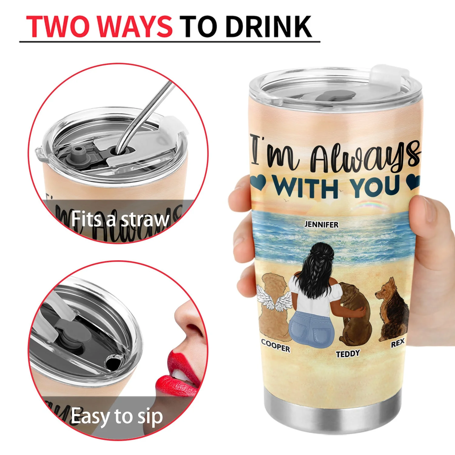 A Bond That Can't Be Broken - Gift For Dog Lovers, Dog Mom, Dog Dad - Personalized Tumbler - Image 4