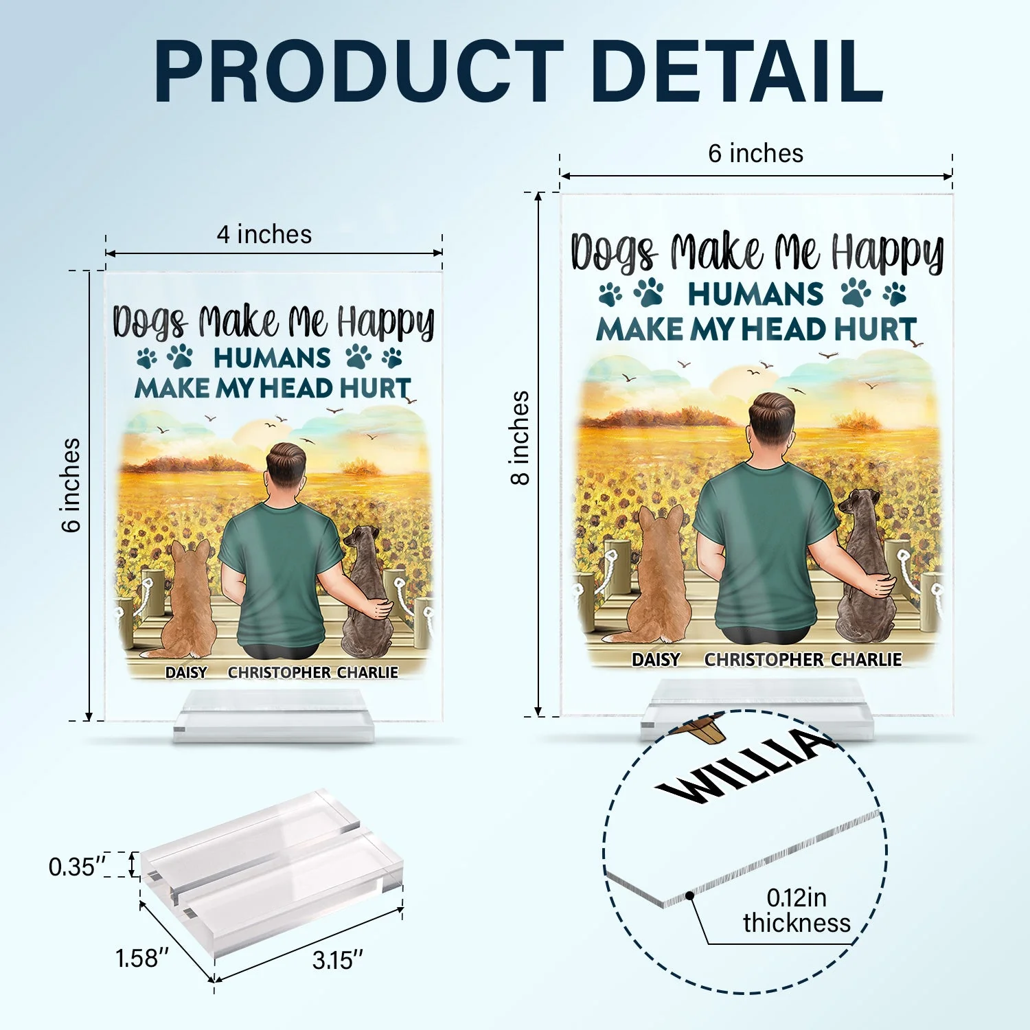 A Bond That Can't Be Broken - Gift For Dog Lovers, Dog Mom, Dog Dad - Personalized Vertical Rectangle Acrylic Plaque - Image 5