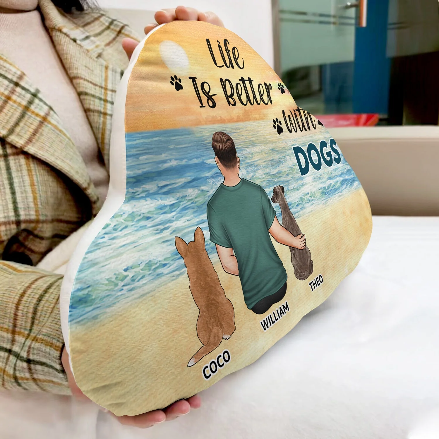 A Bond That Can't Be Broken - Gift For Dog Lovers, Dog Mom - Personalized Cloud Shaped Pillow - Image 2