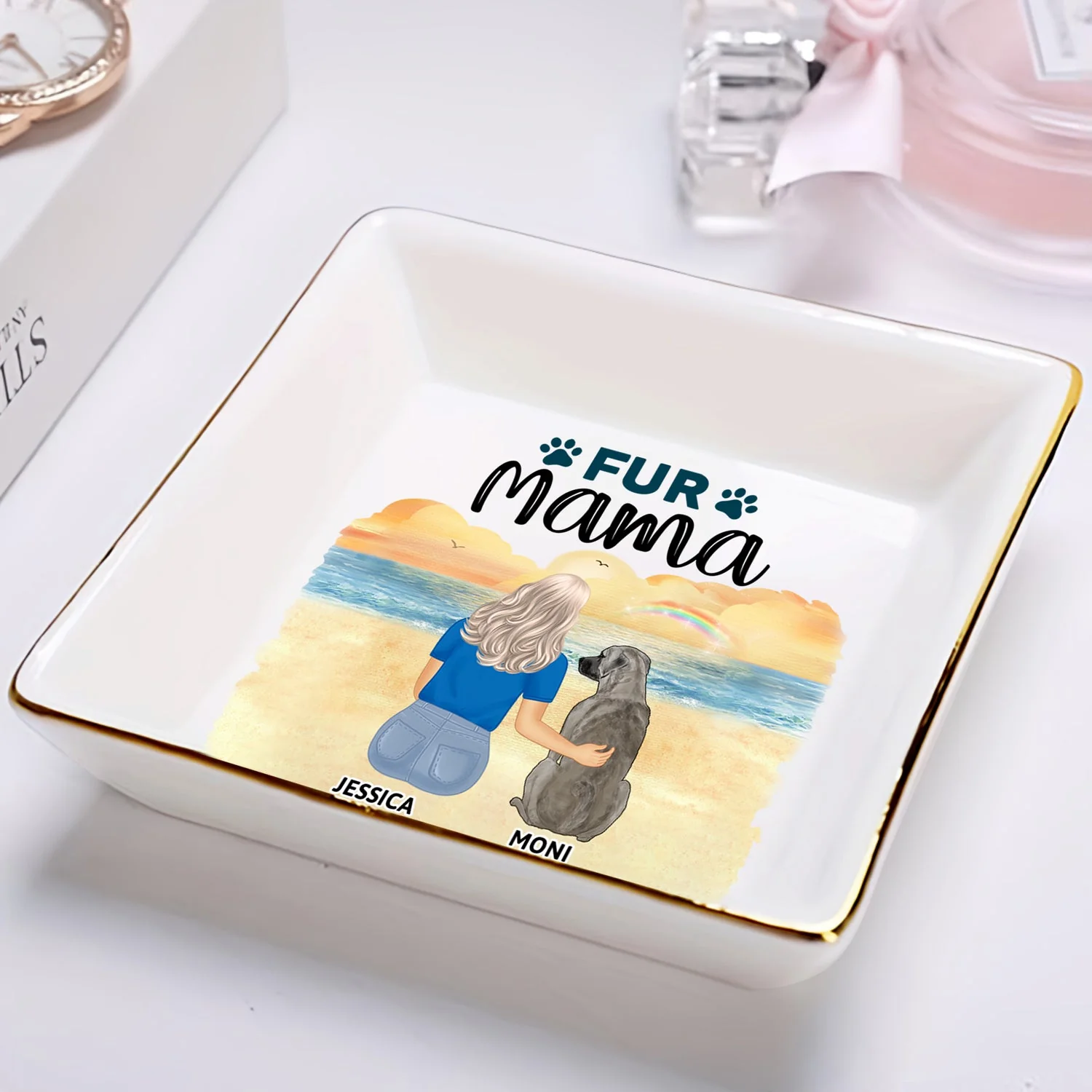 A Bond That Can't Be Broken - Gift For Dog Lovers, Dog Mom - Personalized Ring Dish - Image 2