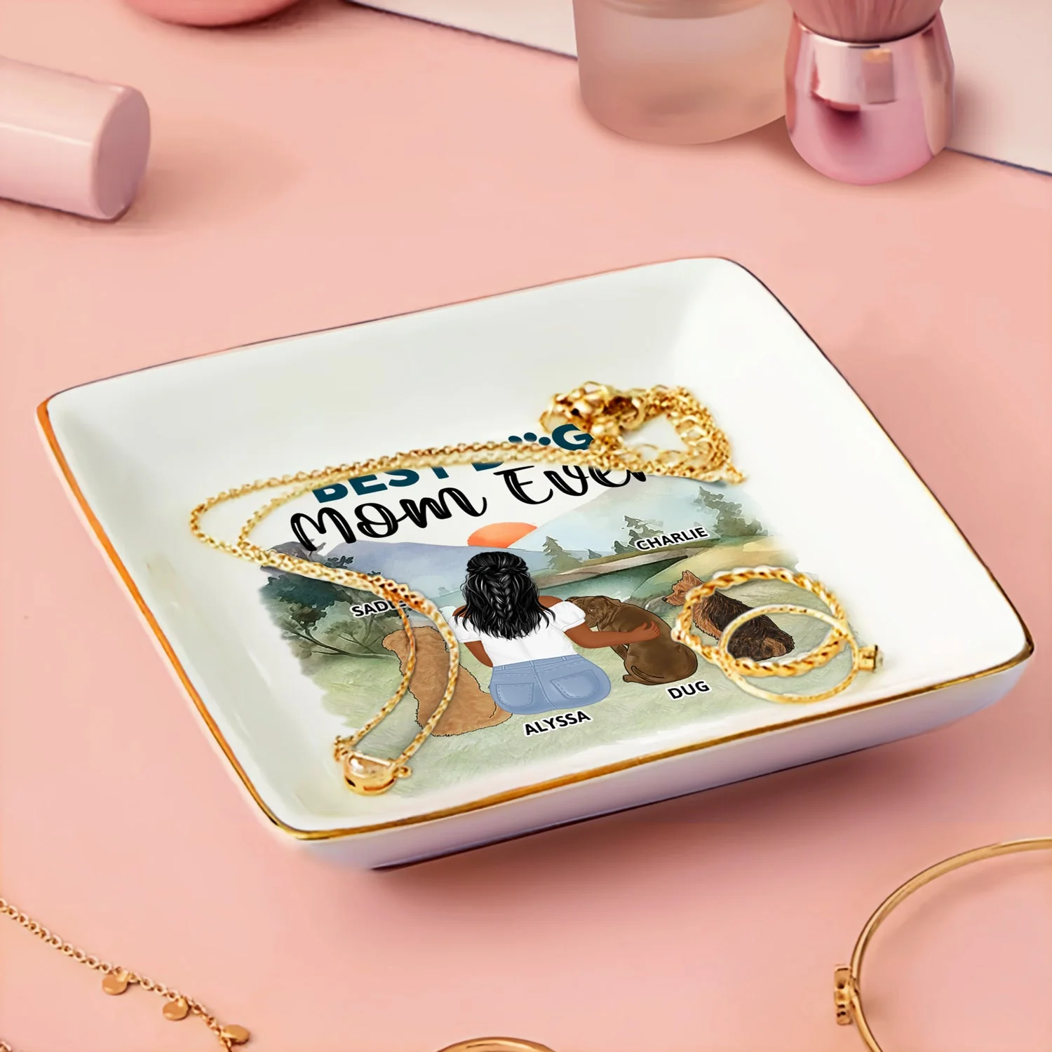 A Bond That Can't Be Broken - Gift For Dog Lovers, Dog Mom - Personalized Ring Dish - Image 3
