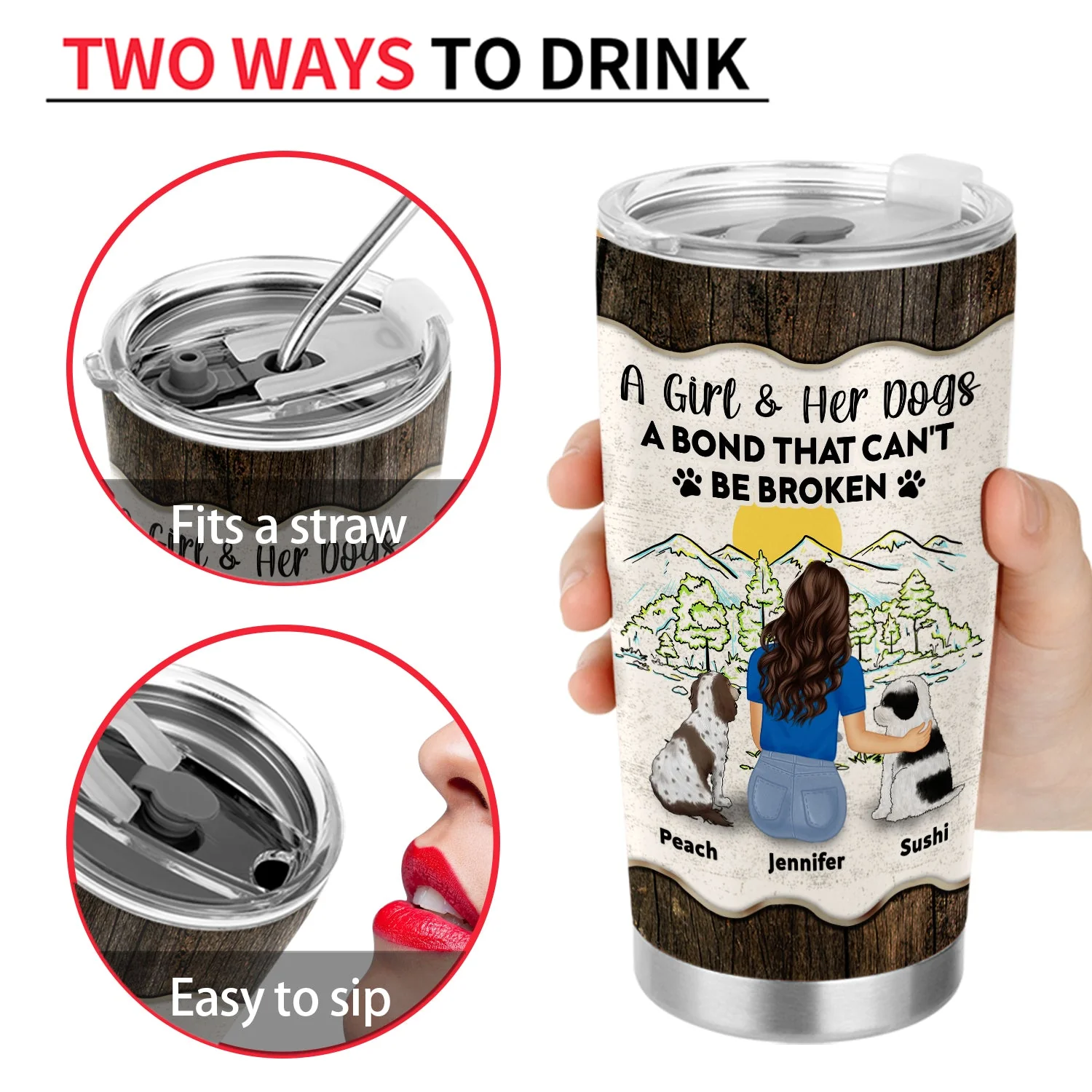 A Bond That Can't Be Broken - Gift For Dog Lovers - Personalized Tumbler - Image 4