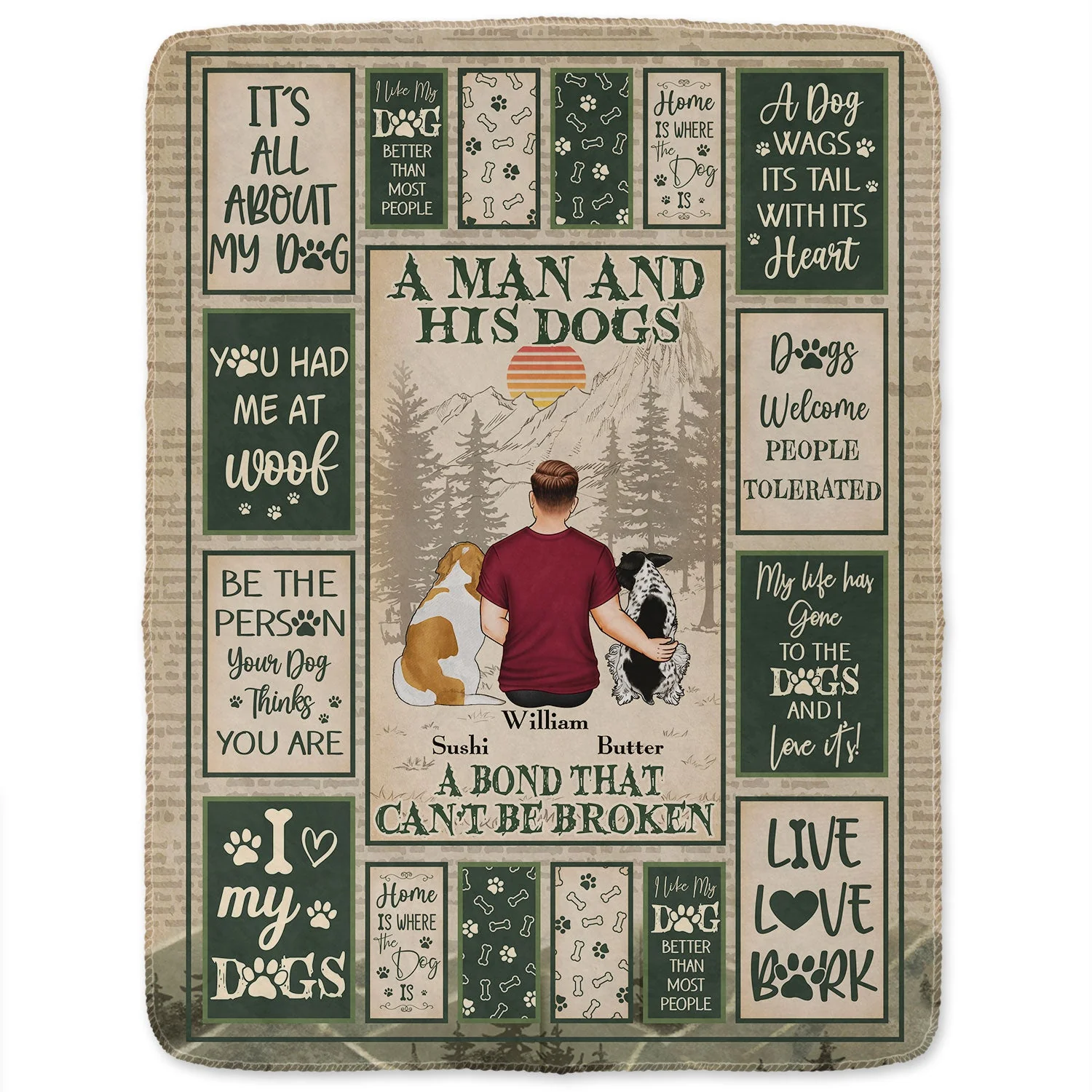 A Bond That Can't Be Broken I Like My Dog - Gift For Dog Lovers - Personalized Fleece Blanket, Sherpa Blanket - Image 2