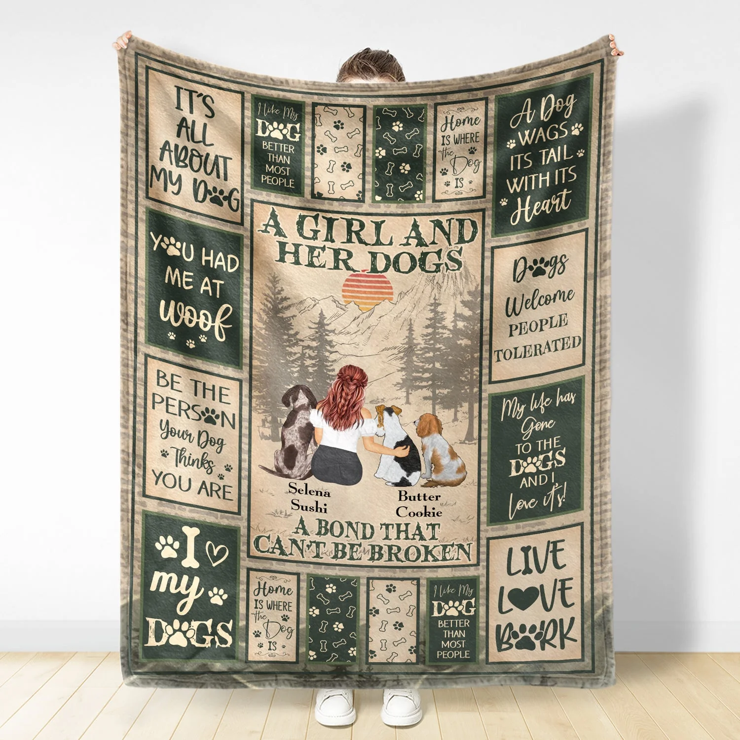 A Bond That Can't Be Broken I Like My Dog - Gift For Dog Lovers - Personalized Fleece Blanket, Sherpa Blanket - Image 3