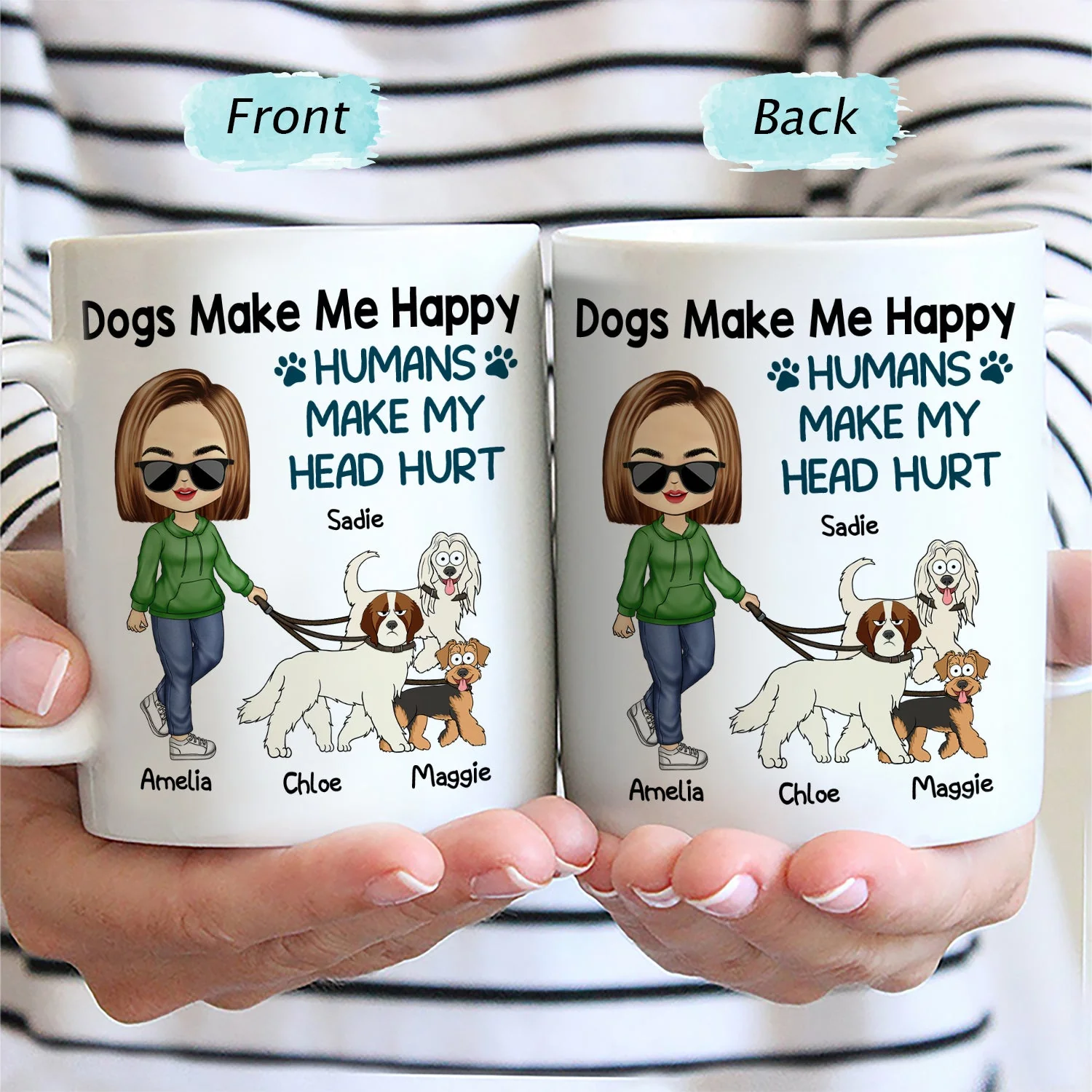 A Bond That Can't Be Broken Walking Dog - Gift For Dog Lovers, Dog Mom, Dog Dad - Personalized Mug - Image 2