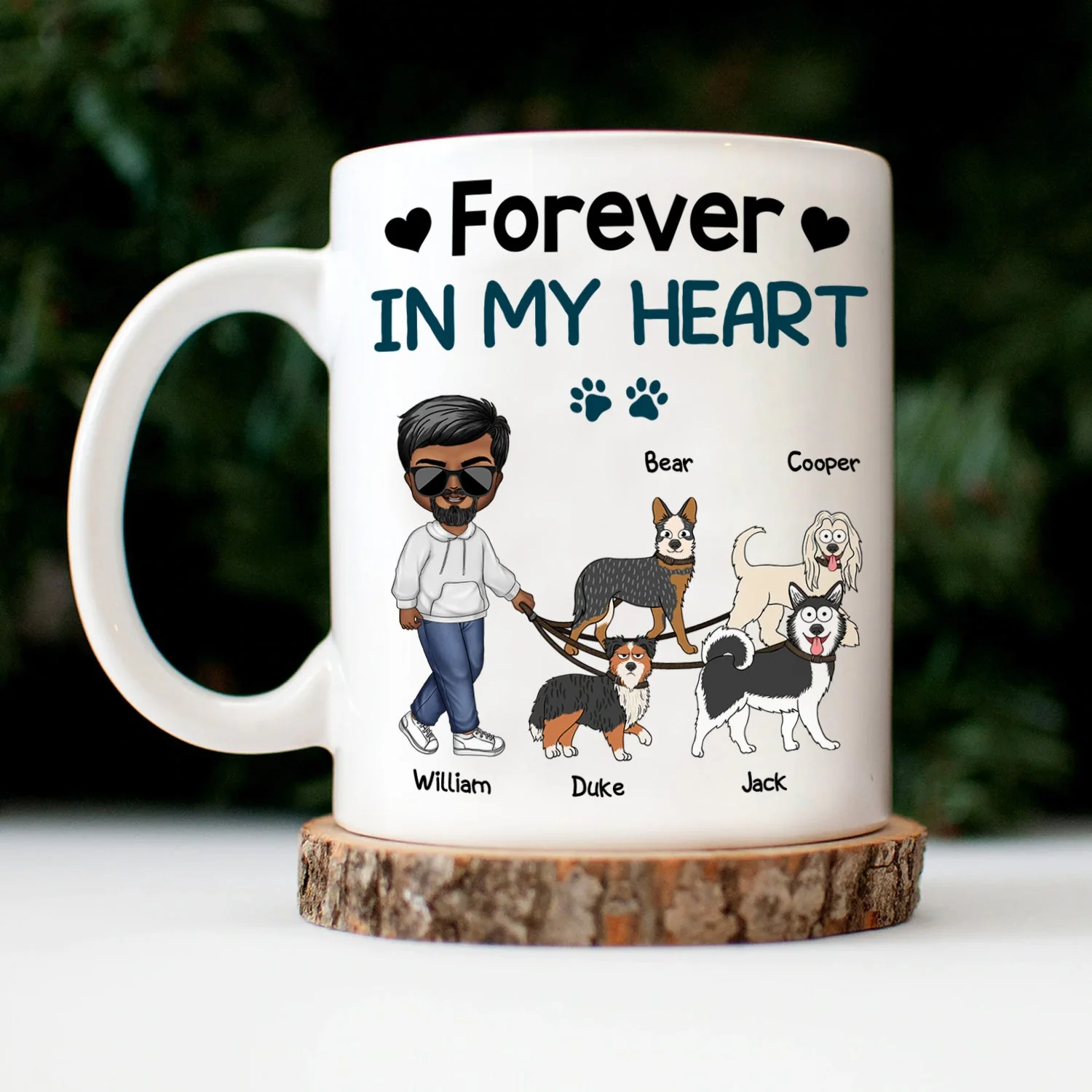 A Bond That Can't Be Broken Walking Dog - Gift For Dog Lovers, Dog Mom, Dog Dad - Personalized Mug - Image 3