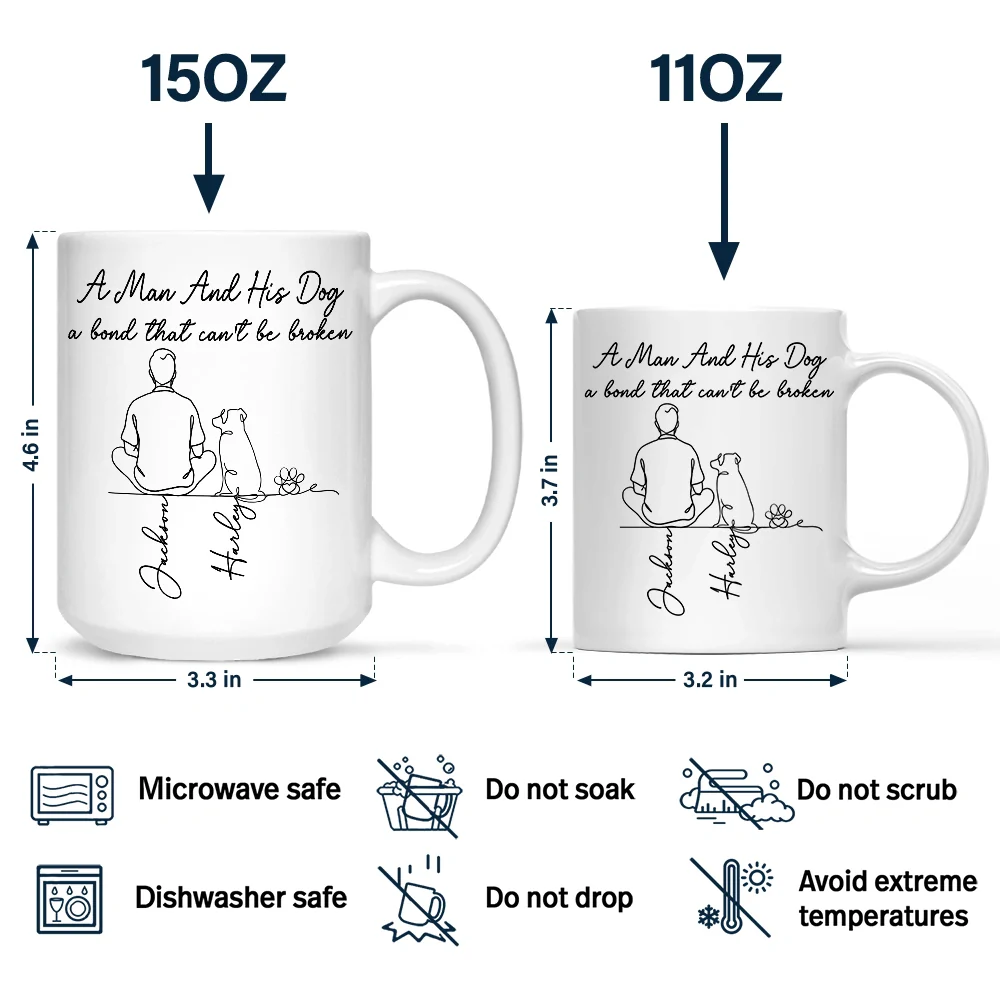 A Bond That Can't Be Broken Woman Man Line Art - Personalized Mug - Image 4