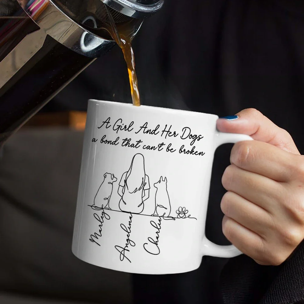A Bond That Can't Be Broken Woman Man Line Art - Personalized Mug - Image 5