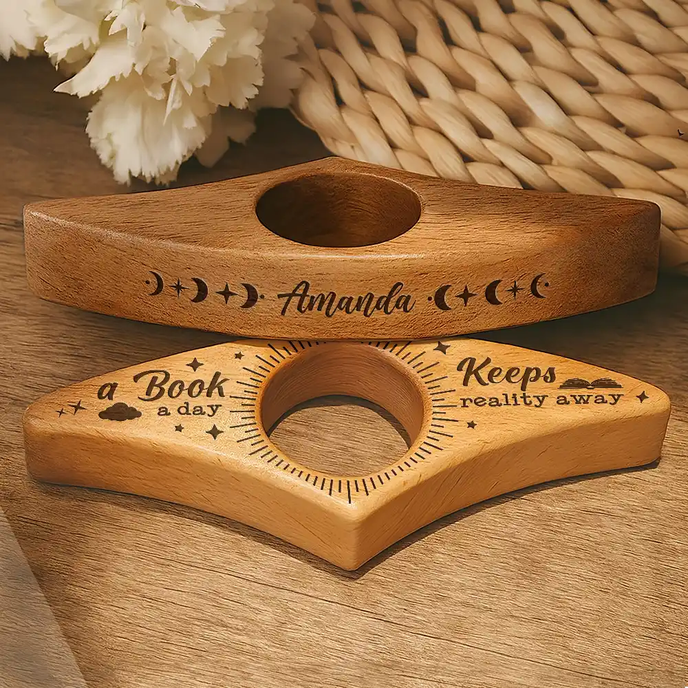 A Book A Day Keeps Reality Away - Personalized Book Page Holder - Image 3
