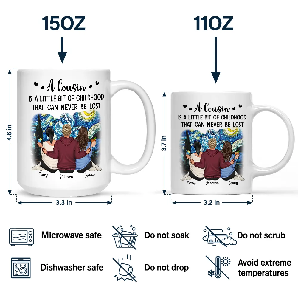 A Cousin Is A Little Bit Of Childhood - Personalized Mug - Image 4
