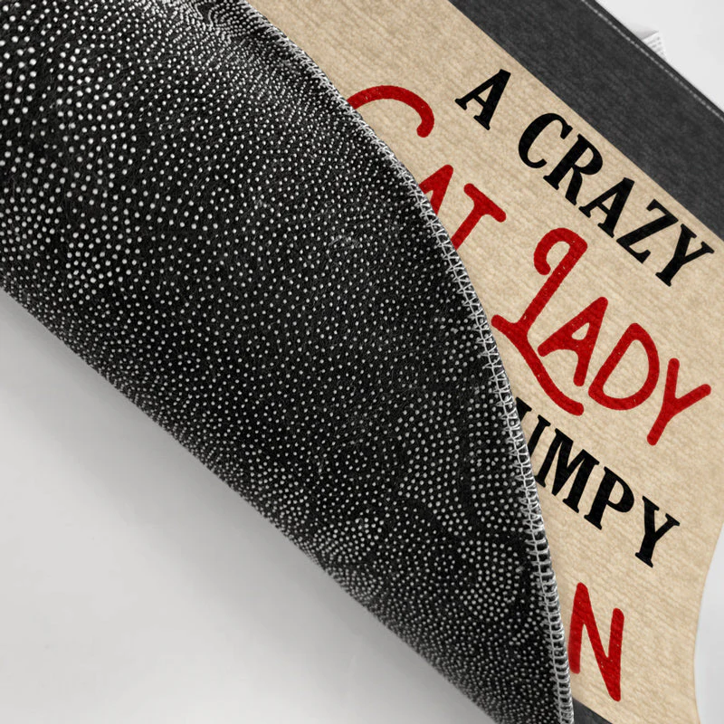 A Crazy Cat Lady And A Grumpy Old Man - Couple Gift - Personalized Custom Doormat - Image 3