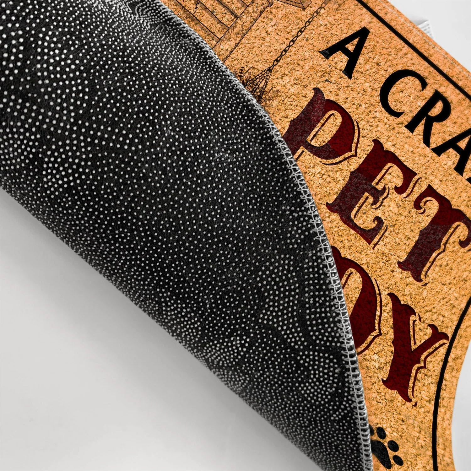 A Crazy Dog Cat Lady Lives Here - Birthday, Home Decor Gift For Yourself, Women, Mom, Mother, Pet Lovers - Personalized Custom Doormat - Image 3