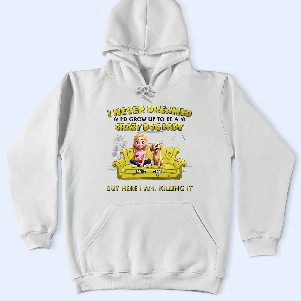 A Crazy Dog Lady 3D Effect - Personalized T Shirt - Image 4