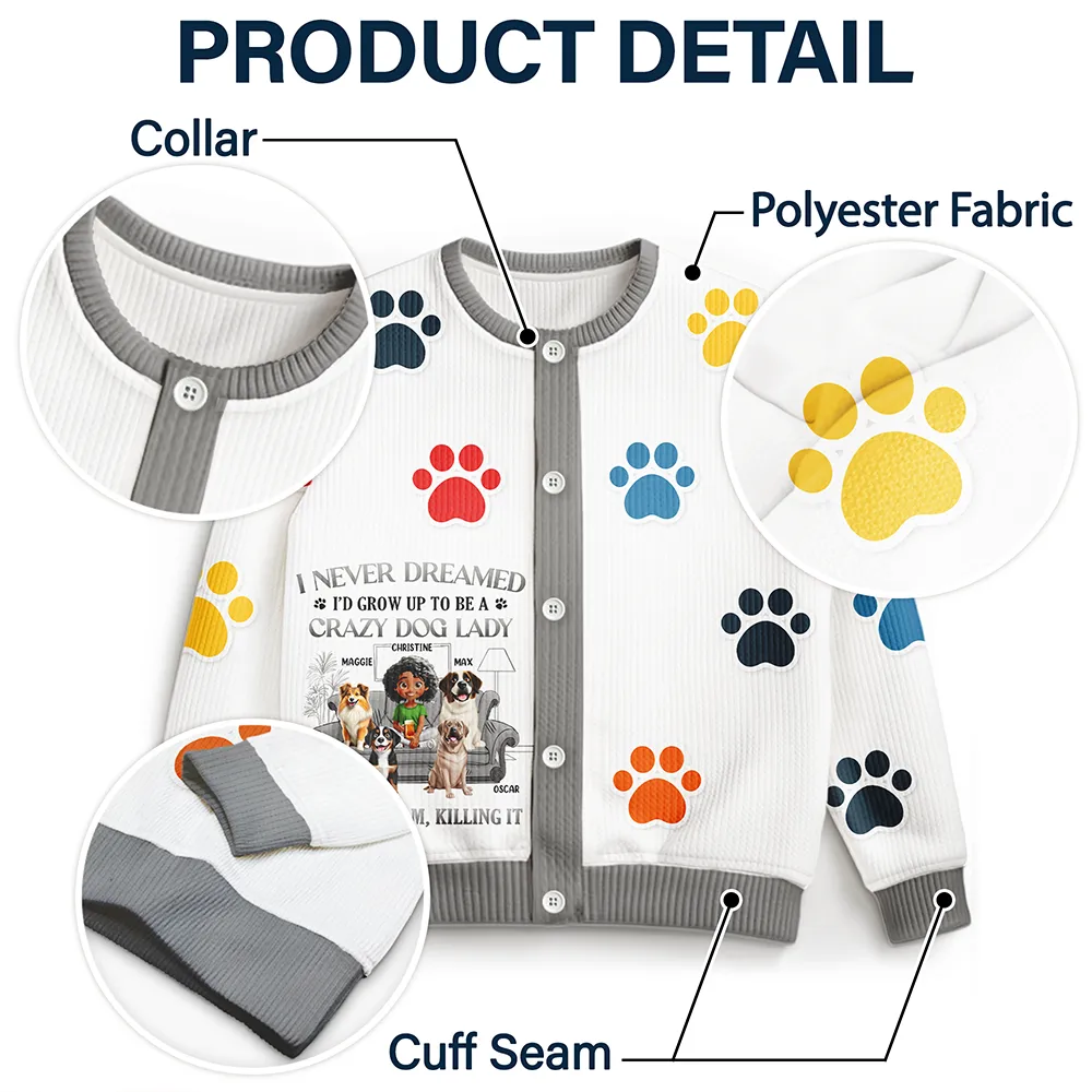 A Crazy Dog Lady - Personalized Cardigan - Image 5