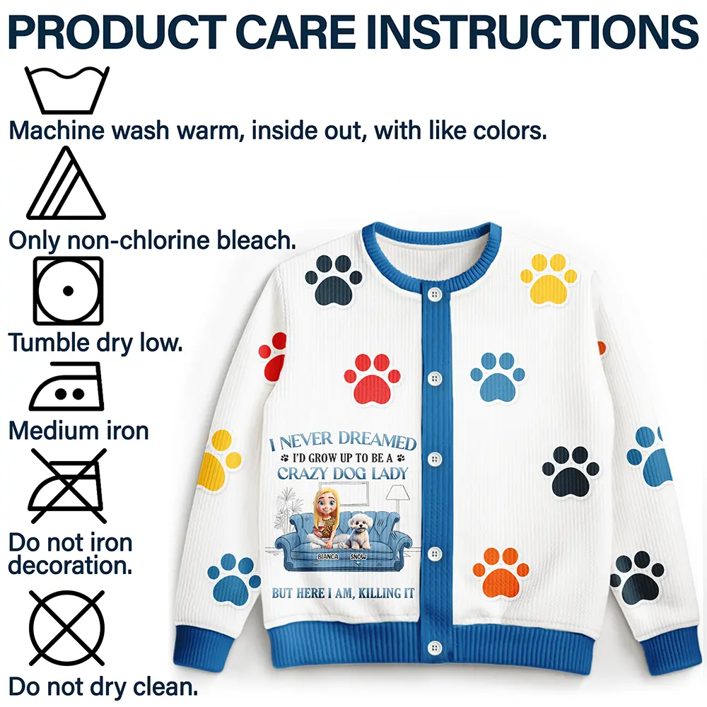 A Crazy Dog Lady - Personalized Cardigan - Image 6