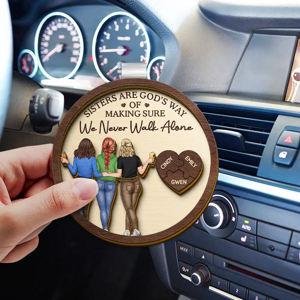 A Friend Is God's Way Of Making Sure We Never Walk Alone - Personalized Custom Shaped Car Visor Clip - Image 3