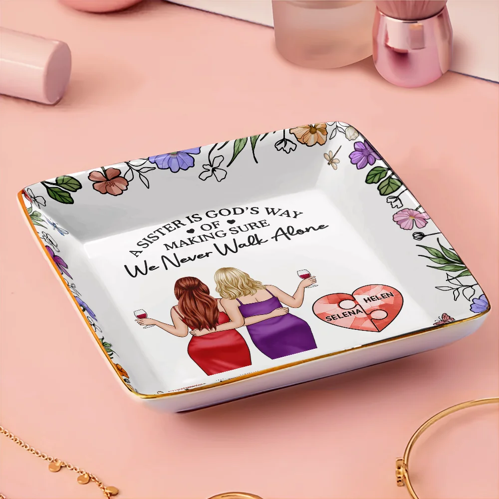 A Friend Is God's Way Of Making Sure We Never Walk Alone - Personalized Ring Dish - Image 3