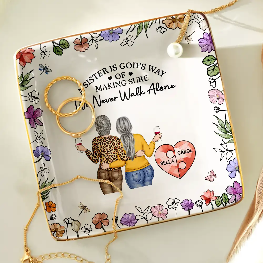 A Friend Is God's Way Of Making Sure We Never Walk Alone - Personalized Ring Dish - Image 4