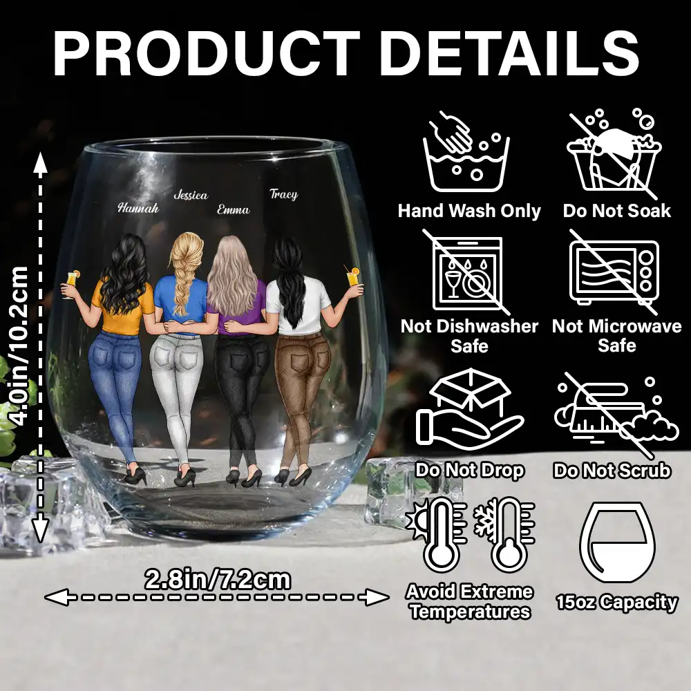 A Friend Is God's Way Of Making Sure We Never Walk Alone - Personalized Stemless Wine Glass - Image 6