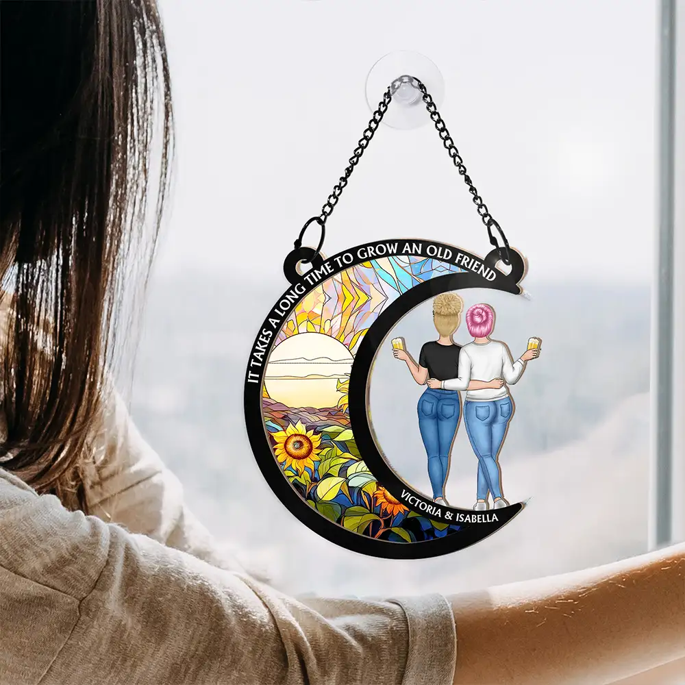 A Friend Is God's Way - Personalized Window Hanging Suncatcher Ornament - Image 4