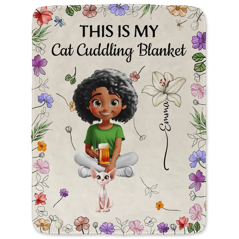 A Girl And Her Dog A Bond Can't Be Broken Birth Month Flower - Personalized Fleece Blanket, Sherpa Blanket - Image 2