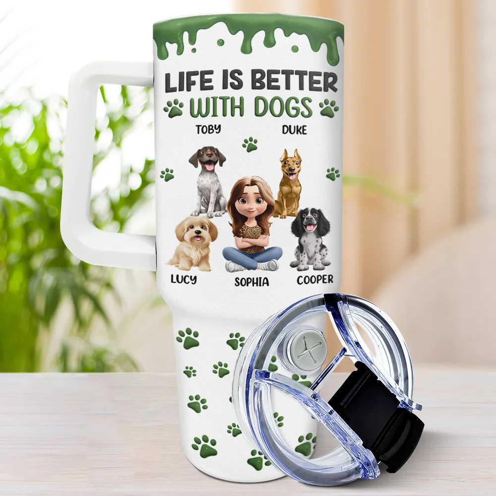 A Girl And Her Dog A Bond That Can't Be Broken - Personalized 40oz Tumbler With Straw - Image 3