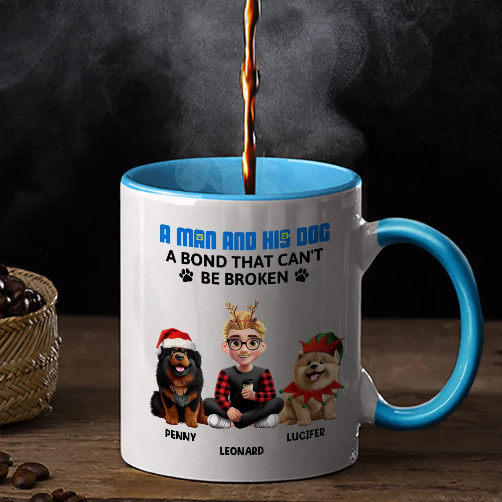 A Girl And Her Dog A Bond That Can't Be Broken - Personalized Accent Mug - Image 2
