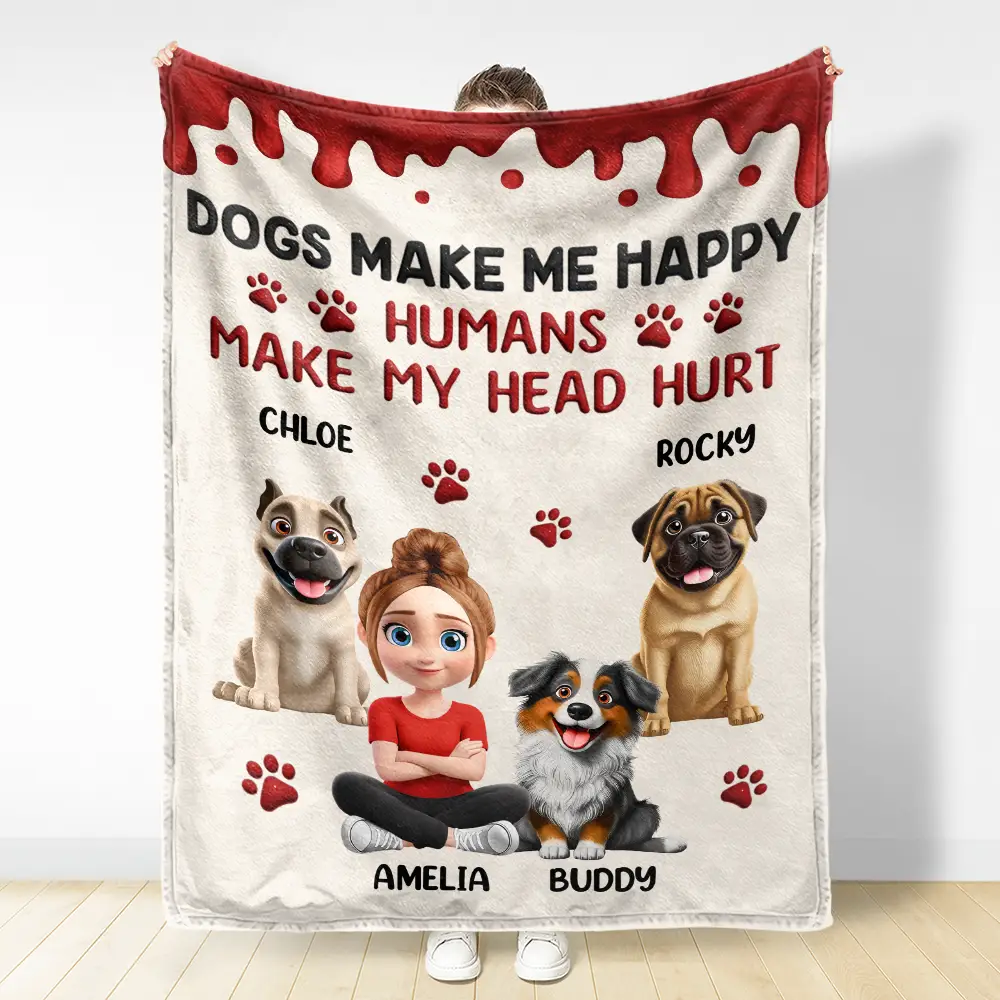 A Girl And Her Dog A Bond That Can't Be Broken - Personalized Fleece Blanket, Sherpa Blanket - Image 3