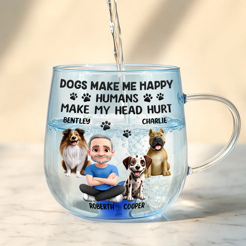 A Girl And Her Dog A Bond That Can't Be Broken - Personalized Gradient Glass Mug - Image 4