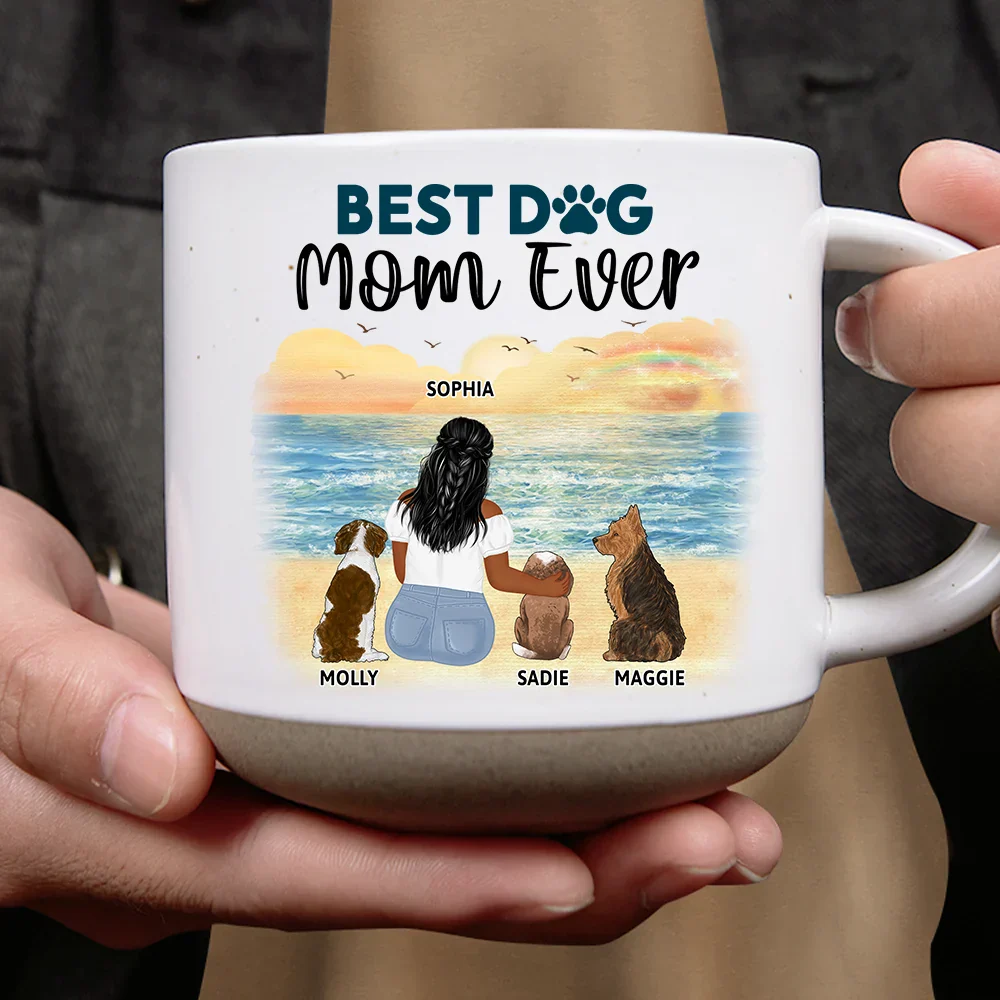 A Girl And Her Dog A Bond That Can't Be Broken - Personalized Pottery Mug - Image 4