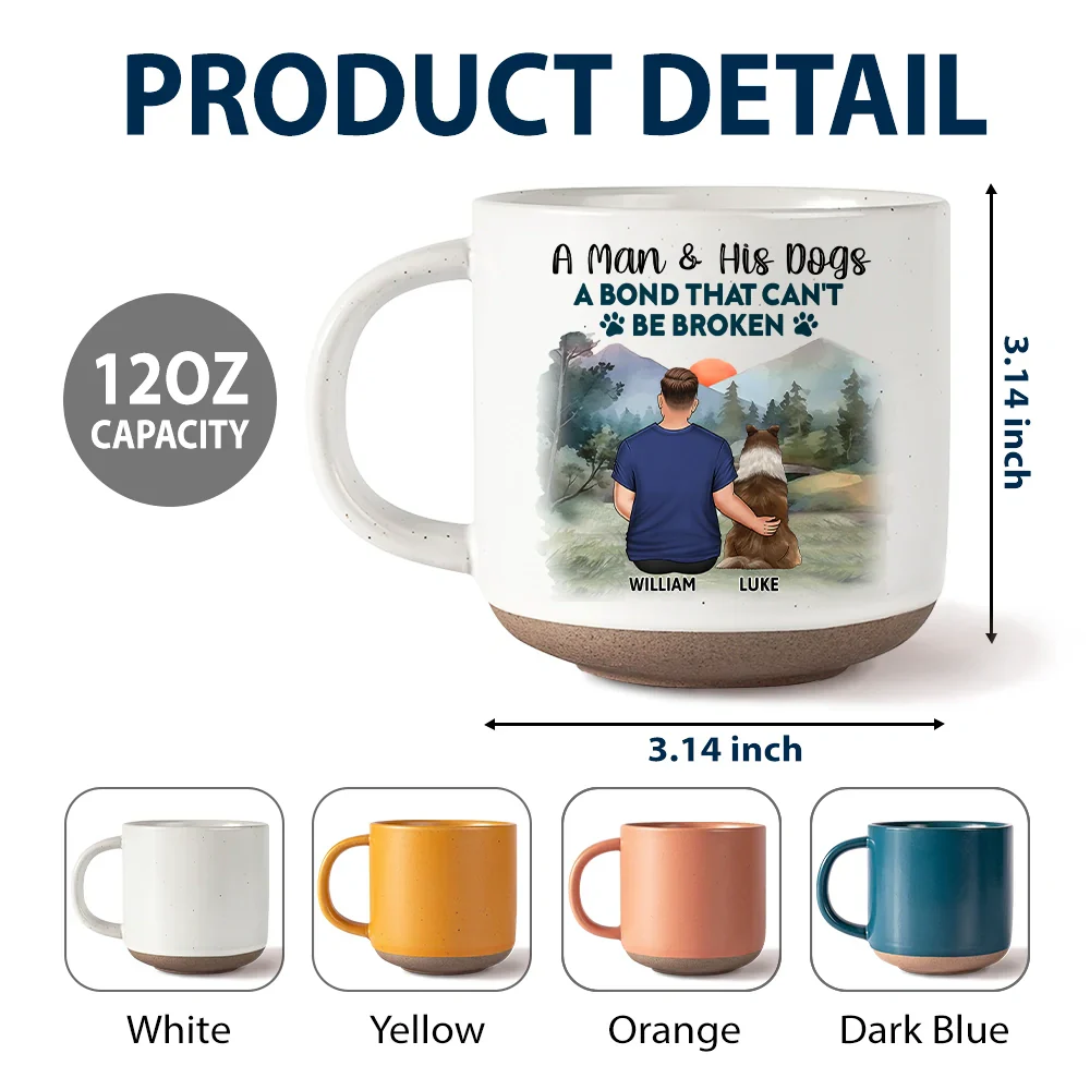 A Girl And Her Dog A Bond That Can't Be Broken - Personalized Pottery Mug - Image 6