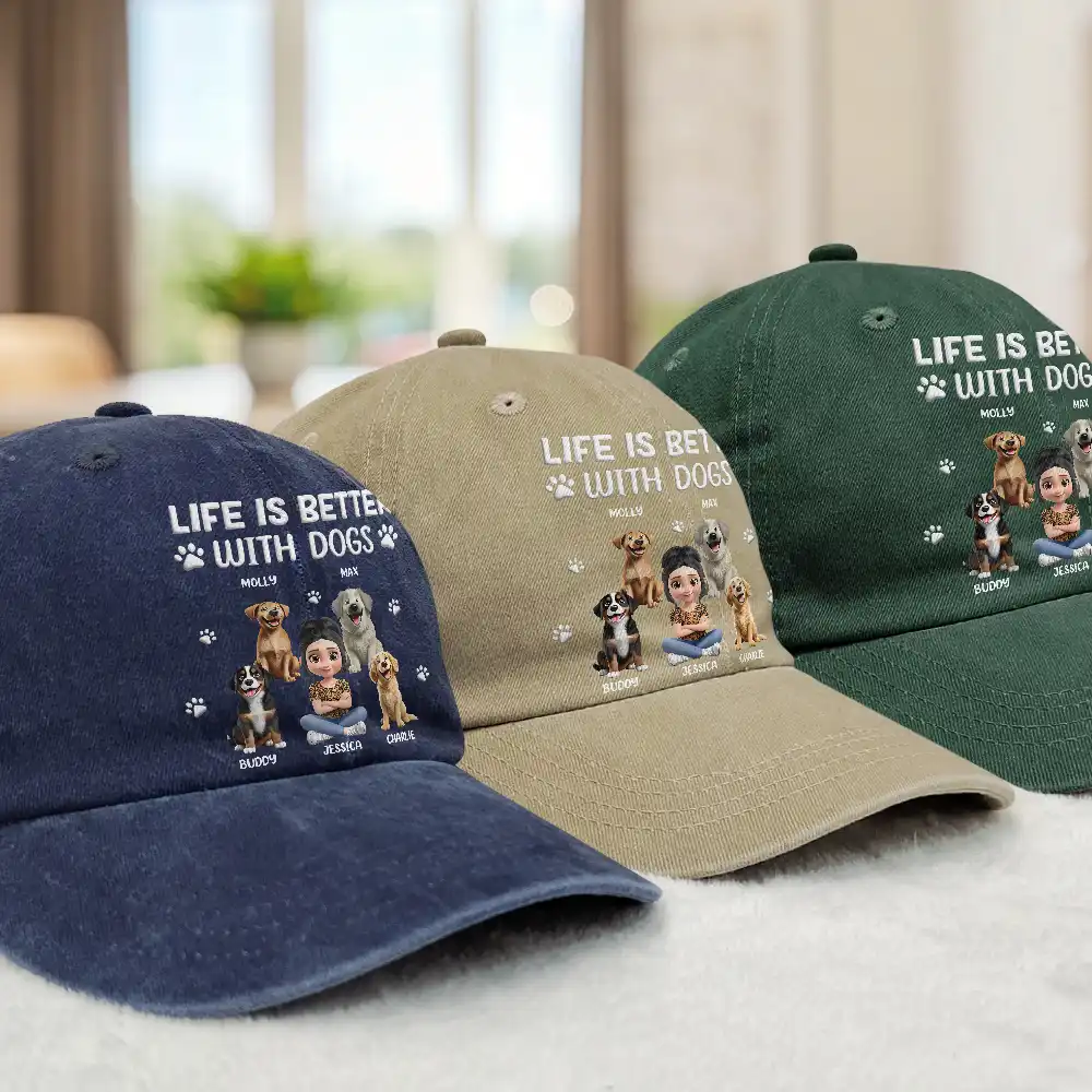 A Girl And Her Dog A Bond That Can't Be Broken - Personalized Vintage Washed Denim Cap - Image 3