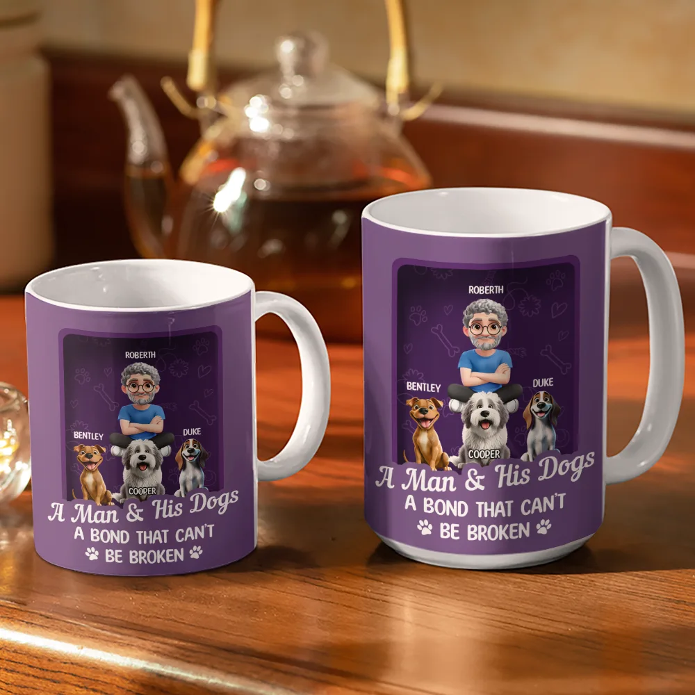 A Girl And Her Dog A Bond That Can't Be Broken Toy Box - Personalized White Edge-to-Edge Mug - Image 3