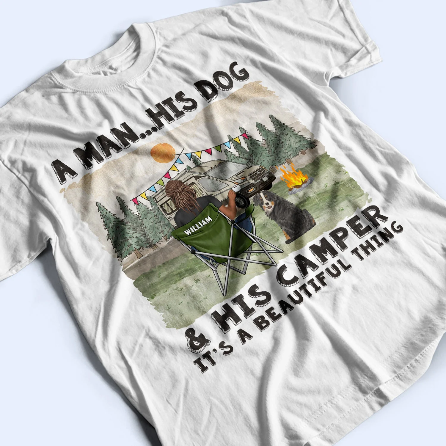 A Girl And Her Dogs Beautiful Thing - Gift For Camping Lovers - Personalized T Shirt - Image 3