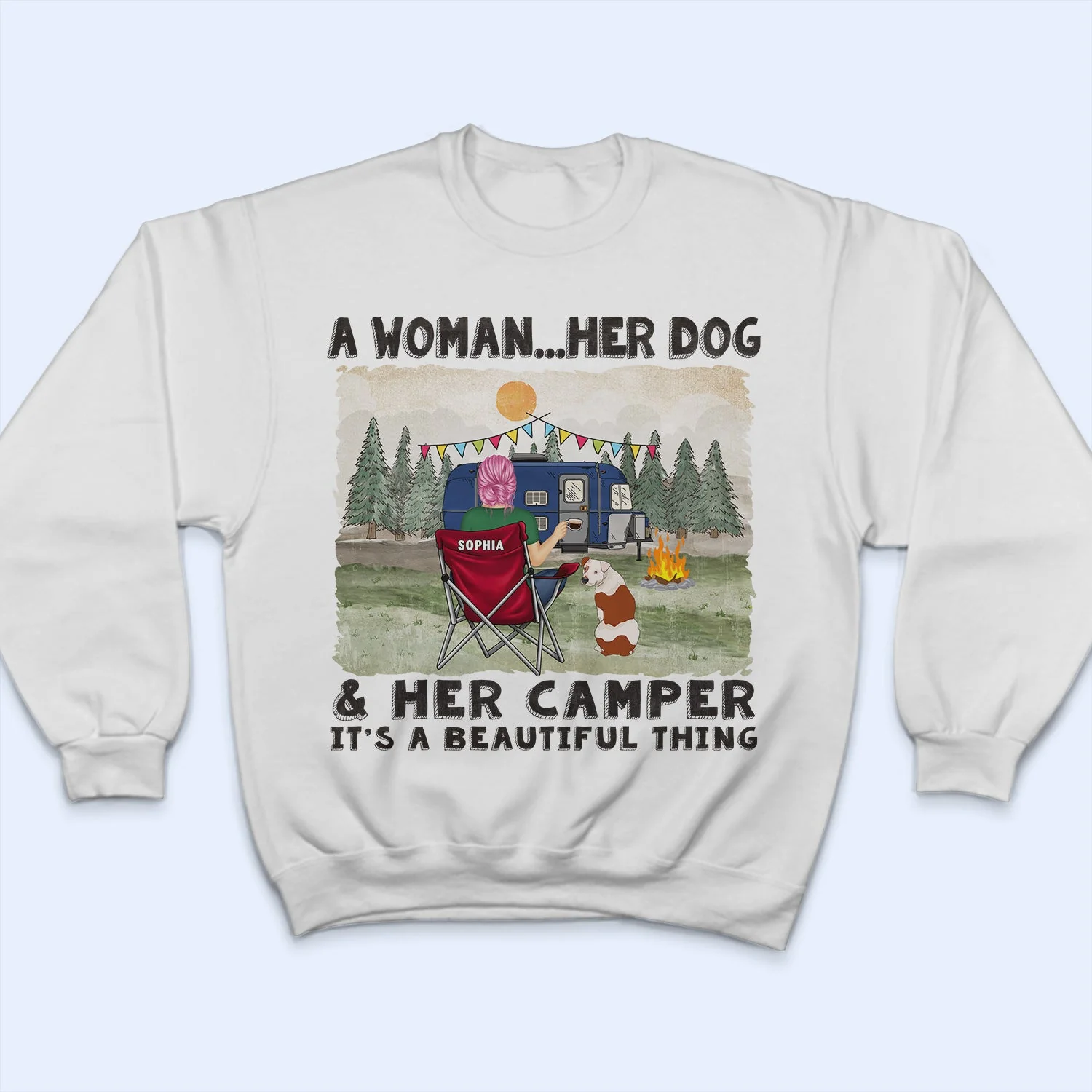 A Girl And Her Dogs Beautiful Thing - Gift For Camping Lovers - Personalized T Shirt - Image 5