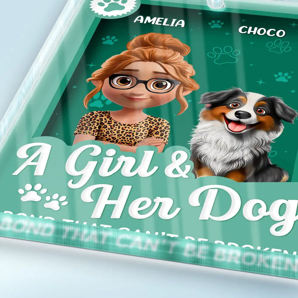 A Girl And Her Dogs - Personalized Custom Shaped Acrylic Plaque - Image 3