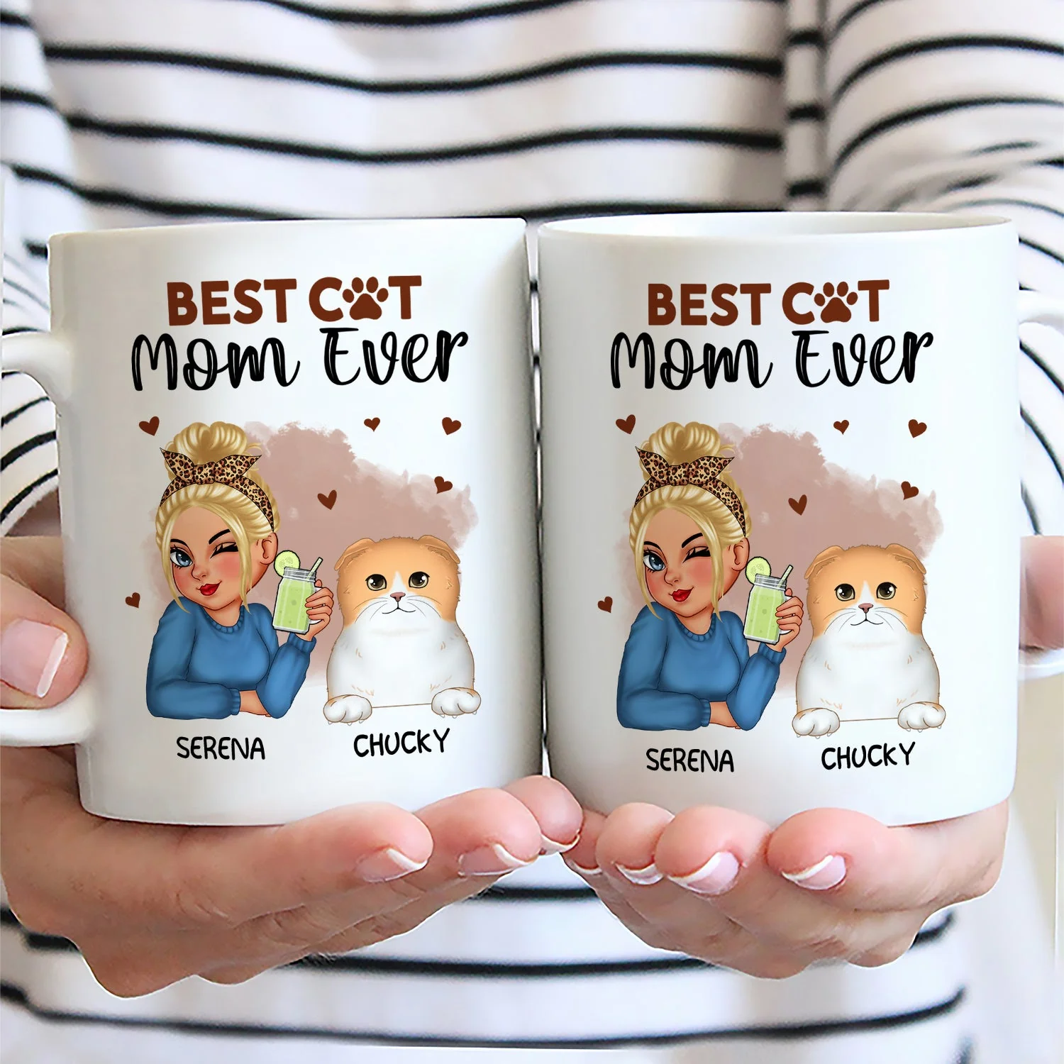 A Girl & Her Cat A Bond That Can't Be Broken - Funny Gift For Cat Lovers, Pet Lovers - Personalized Mug - Image 2