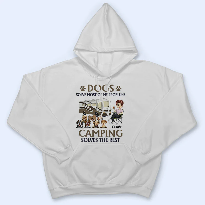 A Girl Her Dog & Her Camper - Camping Gift - Personalized Custom T Shirt - Image 4