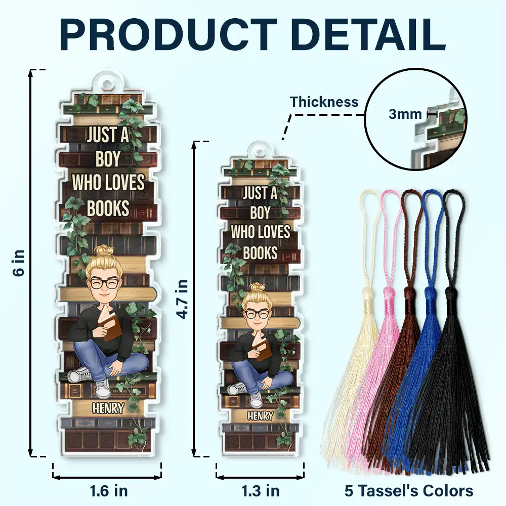 A Girl Who Loves Books Just One More Chapter - Personalized Acrylic Bookmark - Image 5