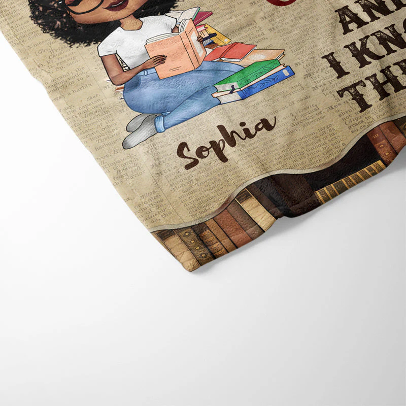 A Girl Who Loves Books Reading - Reading Gift - Personalized Custom Fleece Blanket - Image 3