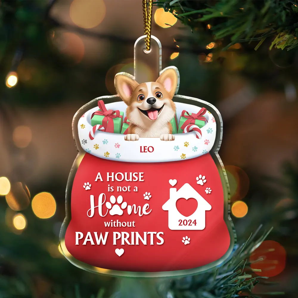 A House Is Not A Home Without Paw Prints - Personalized Custom Shaped Acrylic Ornament - Image 3