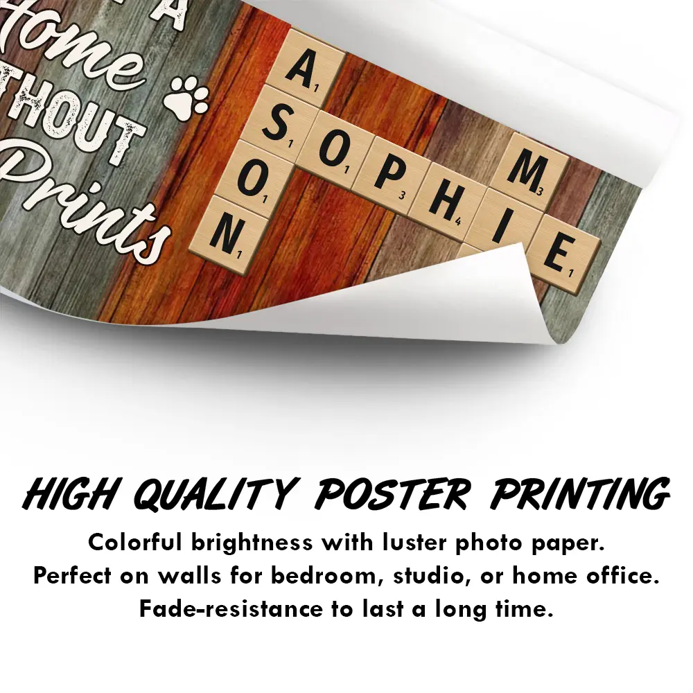A House Is Not A Home Without Paw Prints - Personalized Poster - Image 4