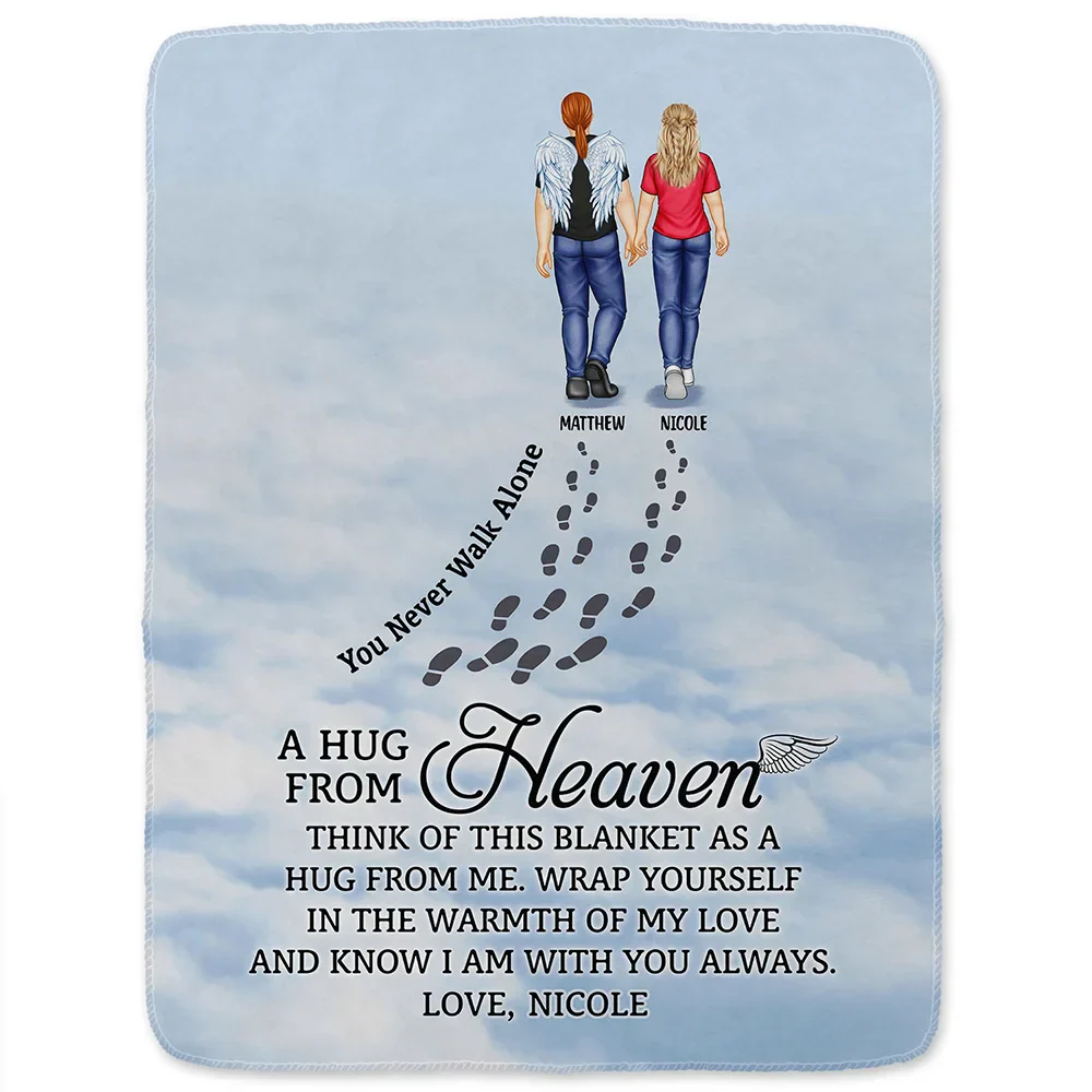 A Hug From Heaven - Personalized Fleece Blanket, Sherpa Blanket - Image 2