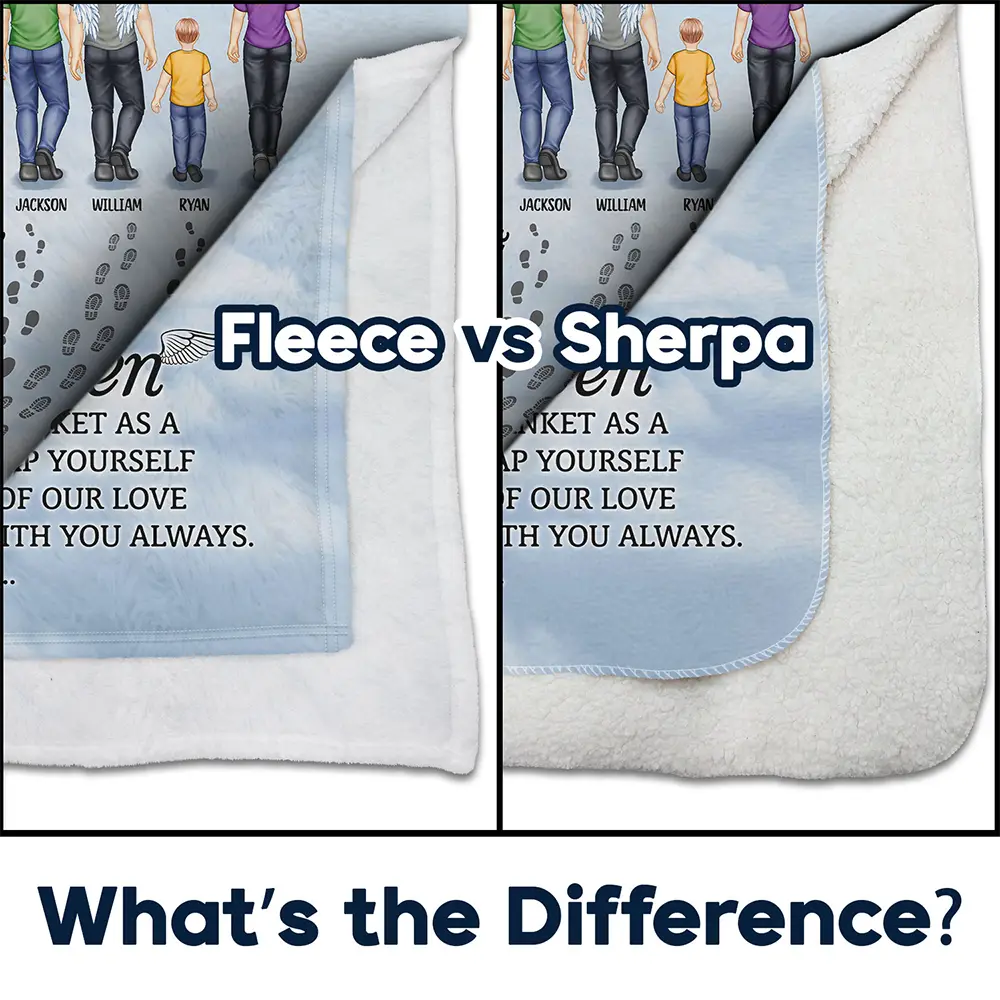 A Hug From Heaven - Personalized Fleece Blanket, Sherpa Blanket - Image 4